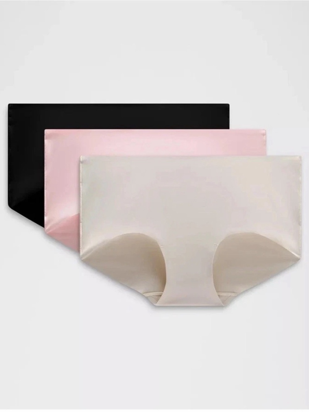 NWT Size S Lululemon InvisiWear MR Boyshort Underwear *3 Pack BLK/LTIV/PIAR